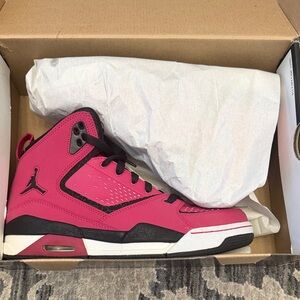 Jordan Kids' 6.5Y Pink and Black Sneakers (7.5womens)